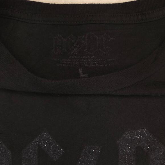 ACDC Back In Black Band Crew Neck Short Sleeve Graphic T Shirt Mens Size L Black - Picture 3 of 9